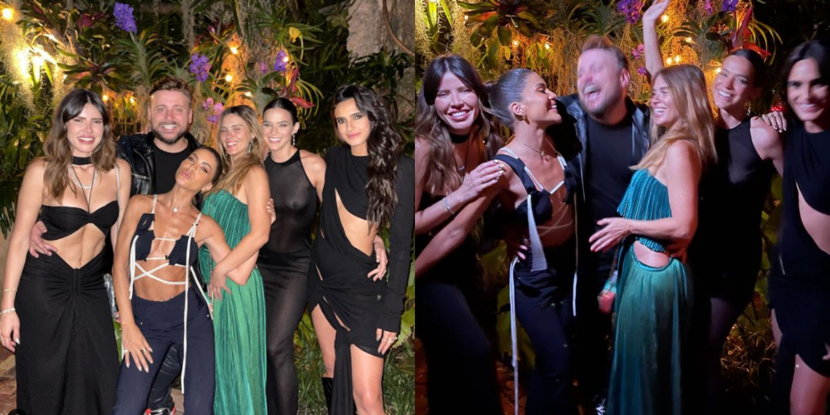 Em Miami, Bruna Marquezine curte festa com vestido transparente