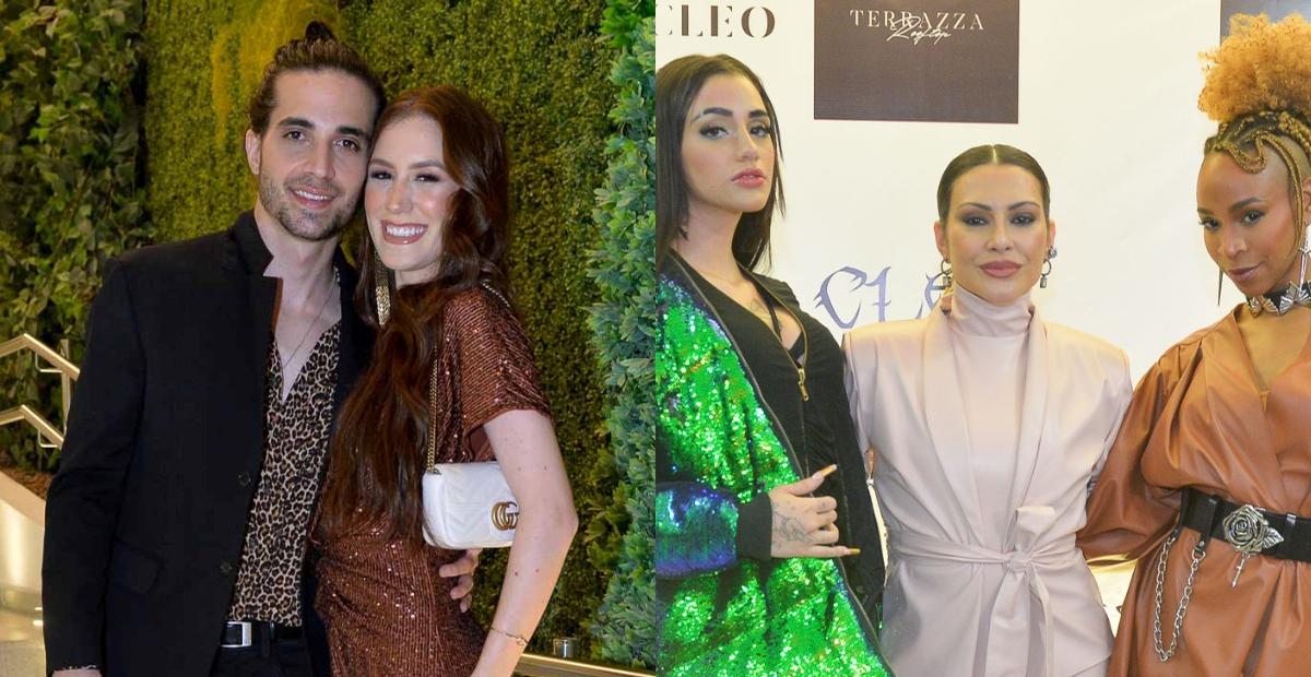 Fiuk e a namorada, Thaisa Carvalho, prestigiam Cleo em lançamento de música com Karol Conká e Azzy