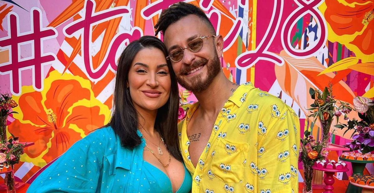 Em evento, Fred posa ao lado de Bianca e brinca: ”Tenho nem roupa pra andar com uma mulher dessas”