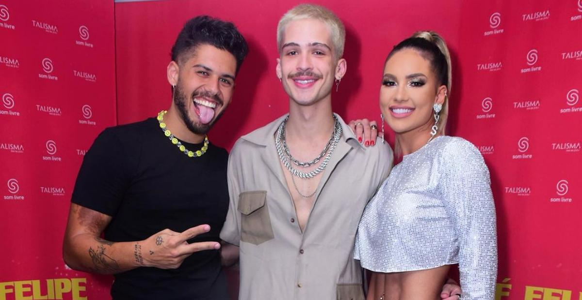 João Guilherme encontra Zé Felipe e Virgínia Fonseca e se derrete: ”Estava com saudades já!”