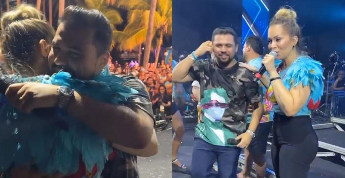 Xand Avião e Solange Almeida cantam juntos e se abraçam após quatro anos do fim da dupla