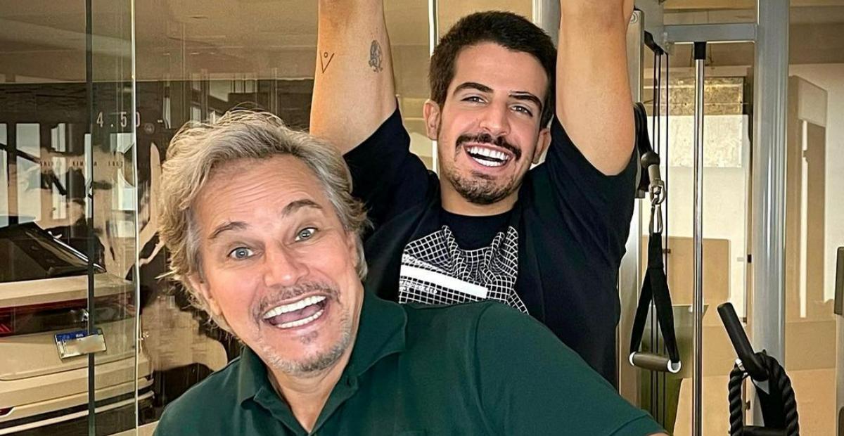 Edson Celulari se diverte ao lado do filho, Enzo e brinca: ”Filhos não crescem, aos nossos olhos”