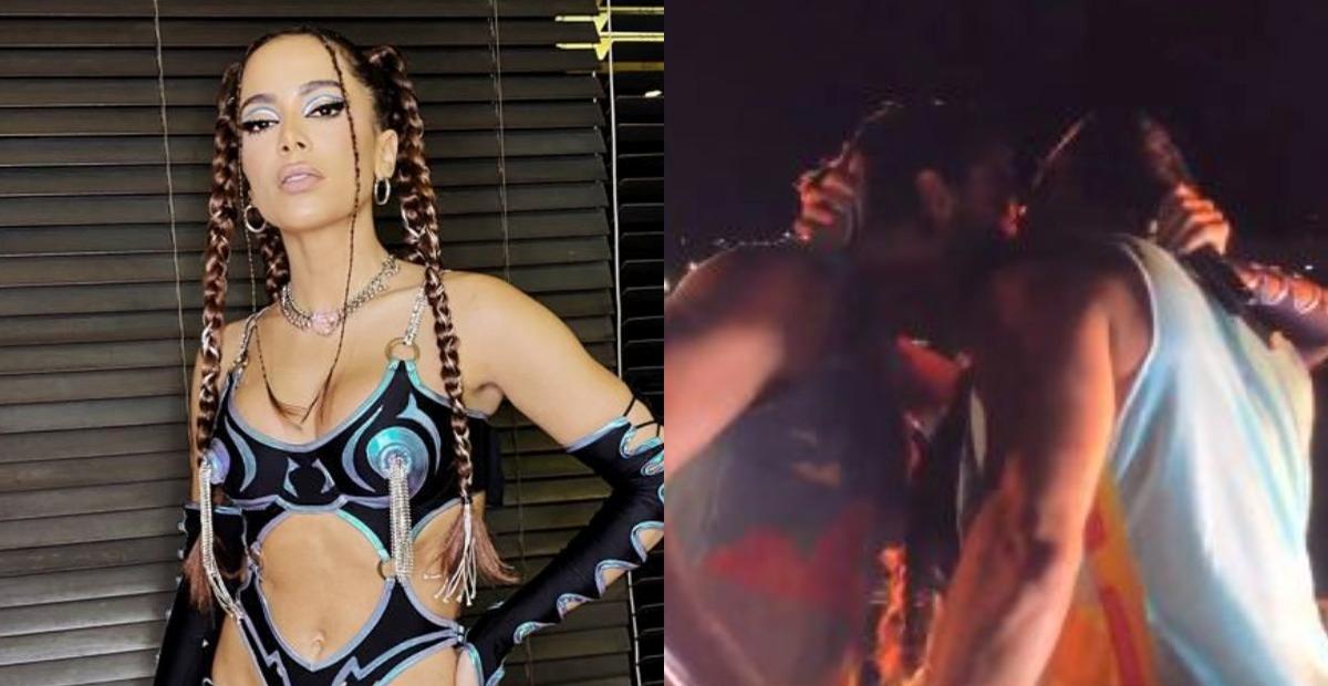 Anitta dá beijo triplo em casal de fãs durante folia em Natal: ”Deu tudo certo!”
