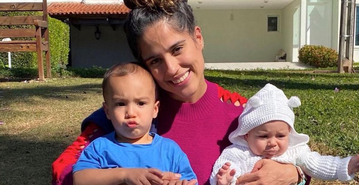 Camilla Camargo publica clique fofíssimo dos filhos juntinhos: ”A razão do meu existir”