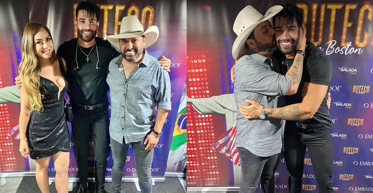 Ao lado de Deia, Edson curte show de Gusttavo Lima e lembra começo da amizade: ”Muito amor”