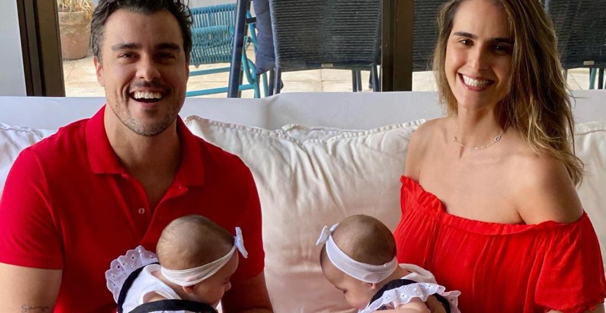 Joaquim Lopes aproveita dia livre com Marcella Fogaça e as filhas: ”Eu amo vocês”