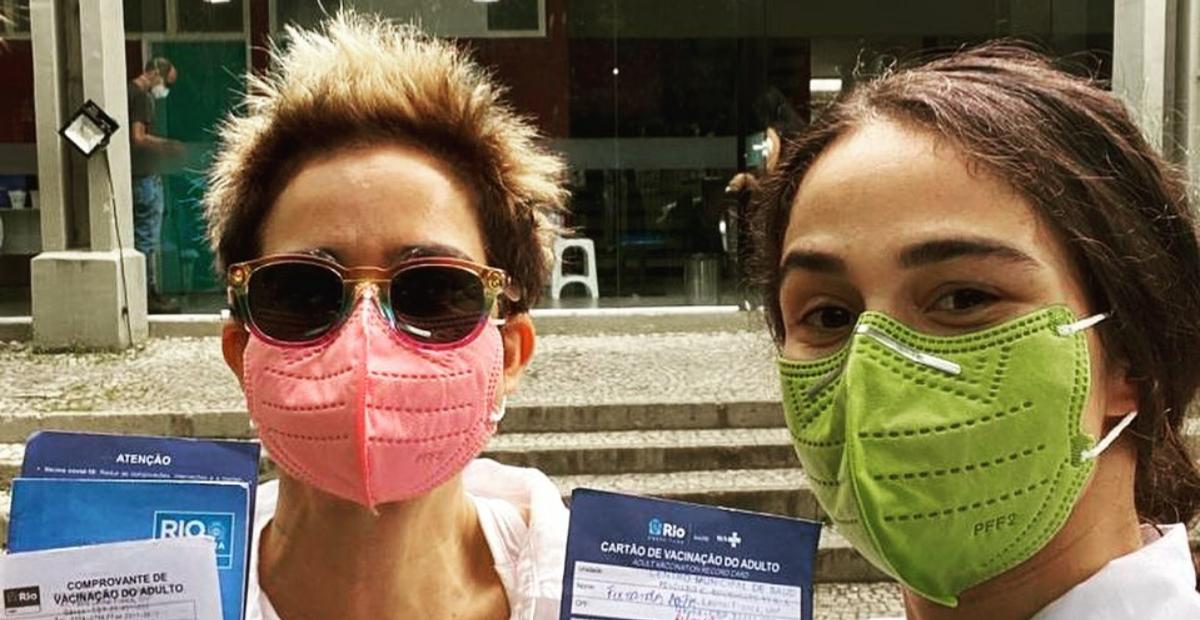 Lan Lanh e Nanda Costa tomam 3ª dose da vacina contra covid-19 juntas: ”Uma benção!”