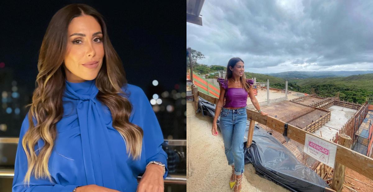 Bella Falconi visita obra de seu novo lar e relembra: ”Minha casa era decorada com móveis do lixo”