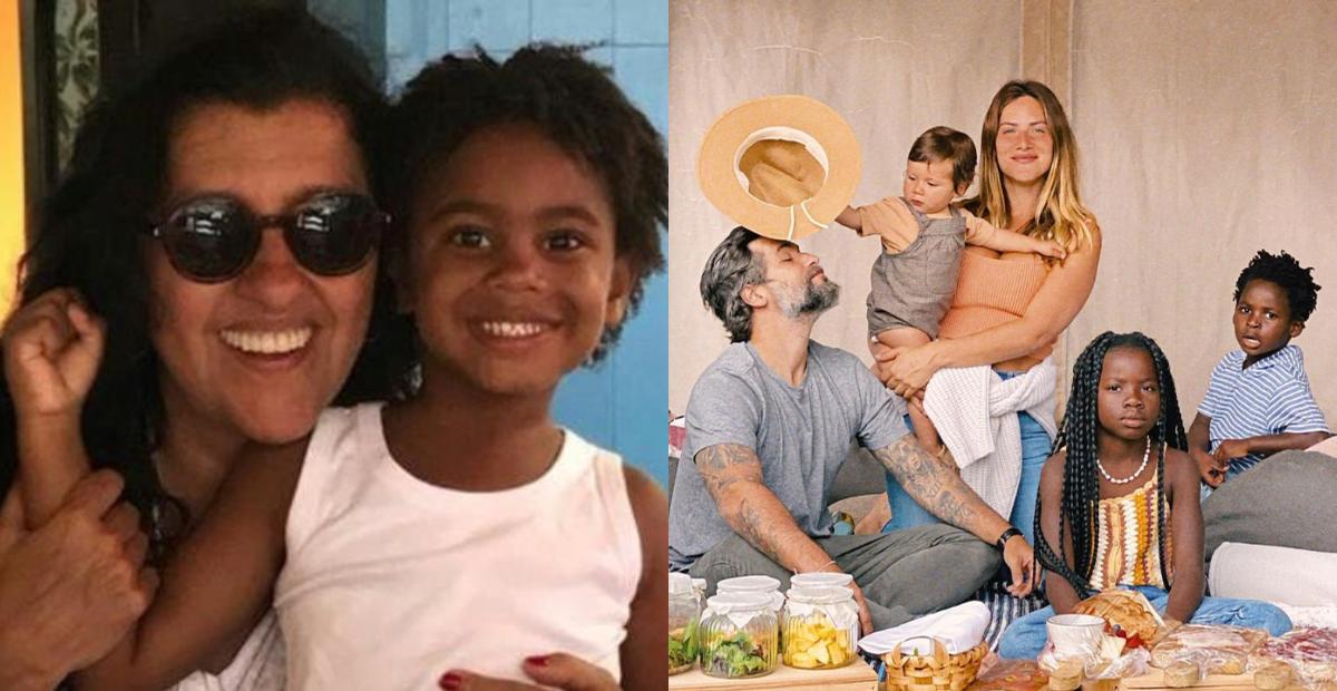 Regina Casé surge ao lado de Roque e da família Ewbank-Gagliasso em foto: ”Só gente linda”