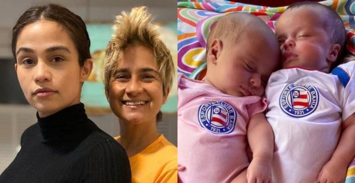 Nanda Costa encanta com foto de Lan Lanh dormindo com as gêmeas: ”Bom dia”