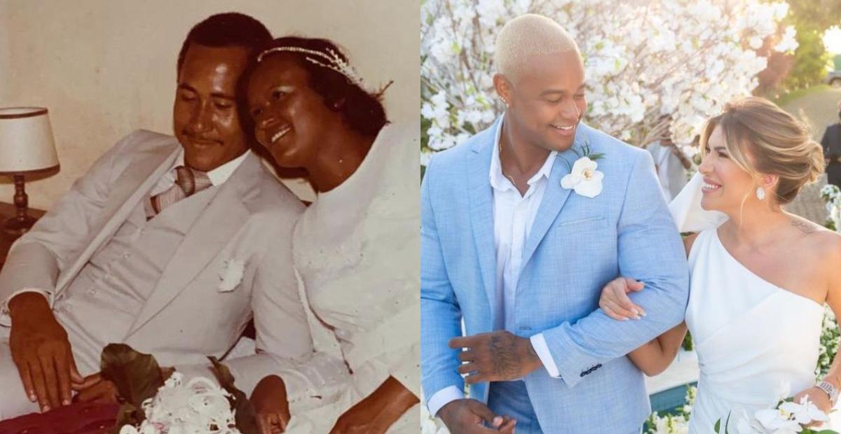 Leo Santana relembra fotos do casamento dos pais e de seu próprio em dia de TBT