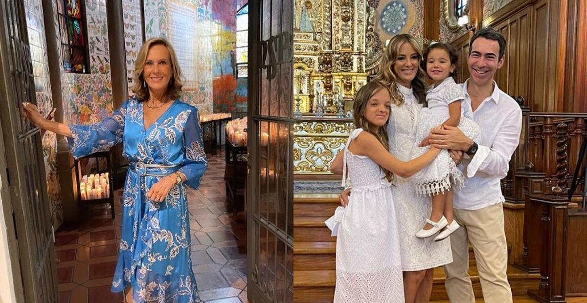 Helô Pinheiro registra batizado da neta Manuella, filha de Ticiane: ”Recebeu a graça”