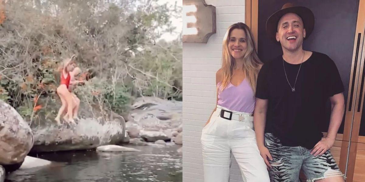 Ingrid Guimarães relembra Paulo Gustavo com salto em cachoeira: “Com ele sempre”