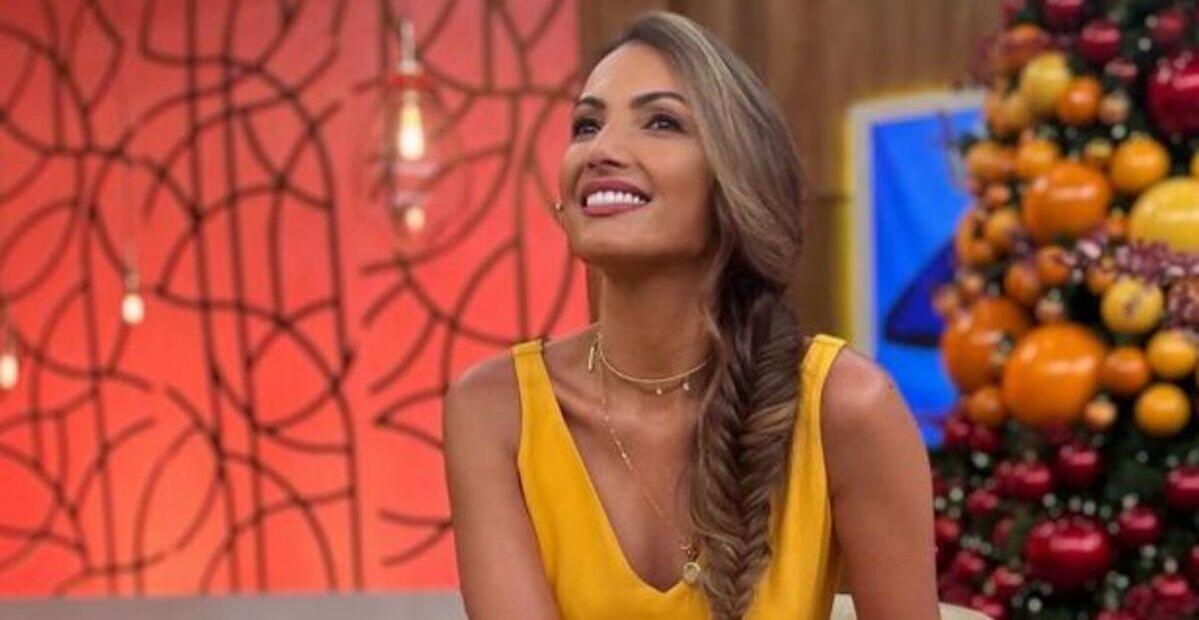 Patrícia Poeta aparece deslumbrante em look monocromático no programa ‘Encontro’