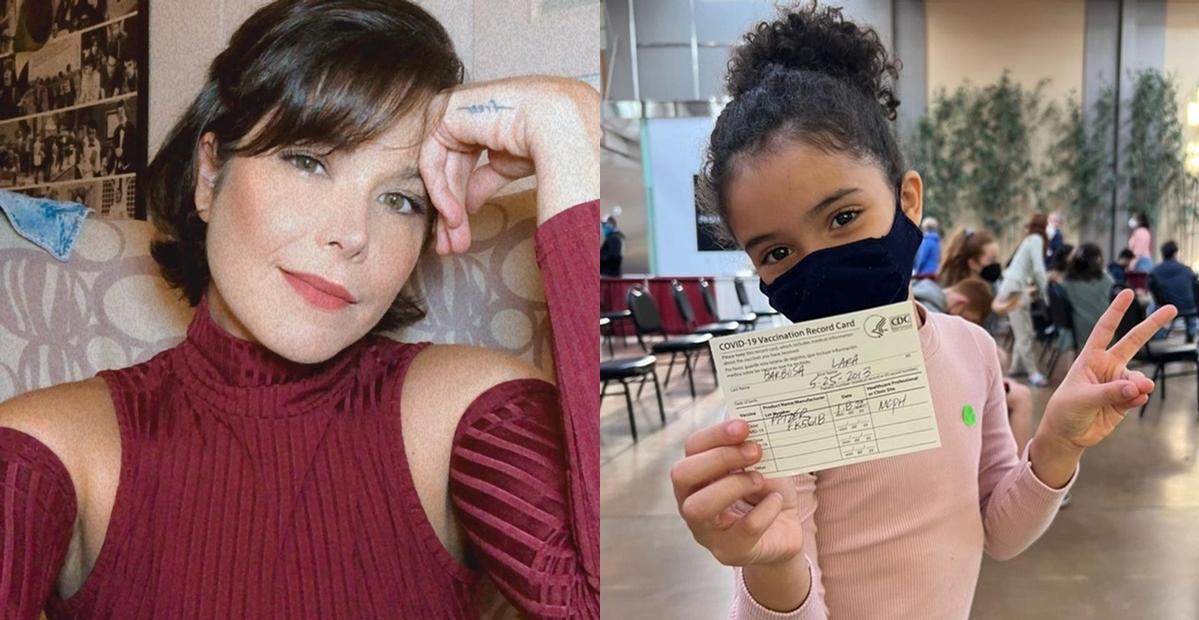Com 8 anos, filha de Samara Felippo se vacina nos EUA e atriz desabafa: ”Felicidade e gratidão”