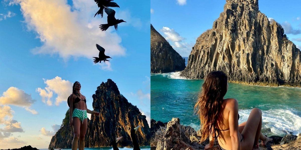De férias, Isis Valverde compartilha cliques surpreendentes em Noronha: “Incrível”