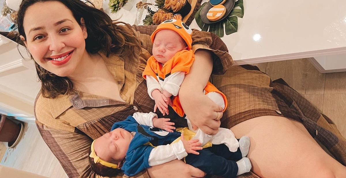 Camila Monteiro celebra dois meses dos filhos, Noah e Aurora, e derrete os fãs