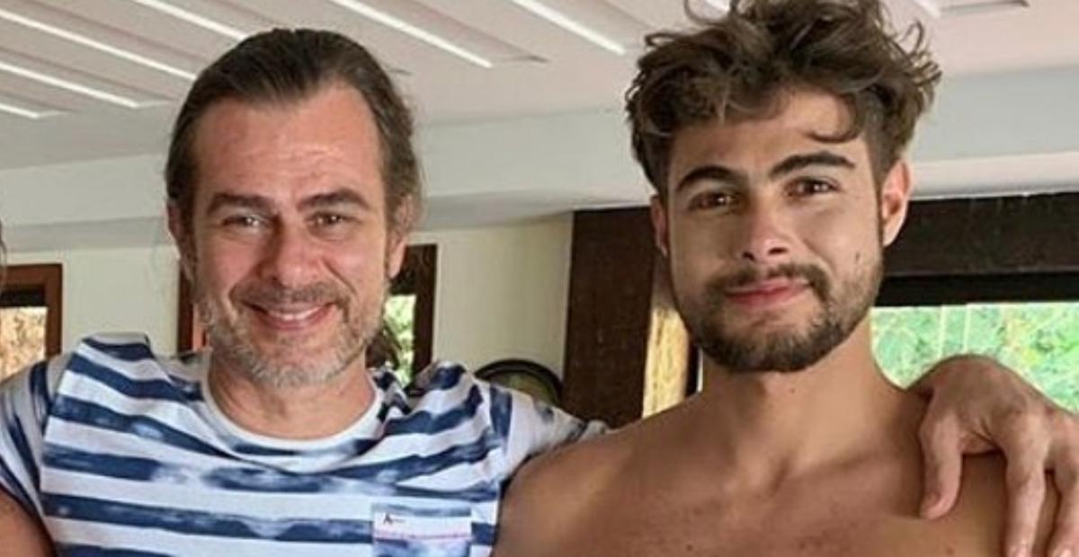 Caracterizado, João Vitti aparece ao lado de Rafa Vitti nos bastidores de ‘Além da Ilusão’