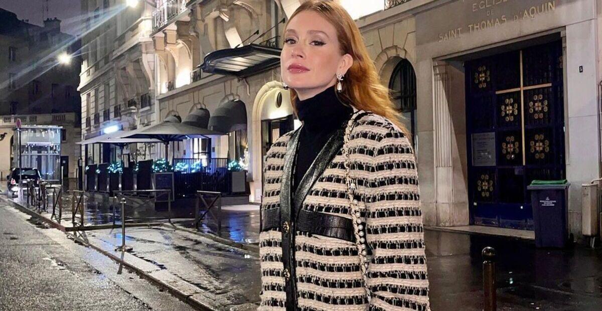Em Paris, Marina Ruy Barbosa se destaca com look laranja: ”Que maravilhosa”