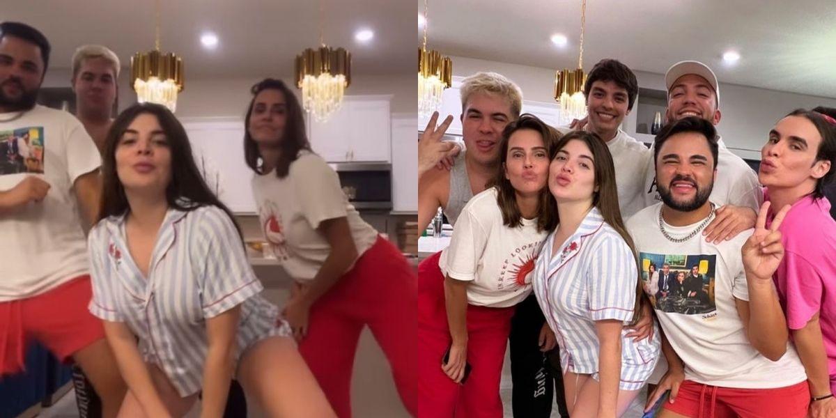 Deborah Secco encontra GKay em Orlando e arrisca na dança ao som de ‘Malvadão 3’