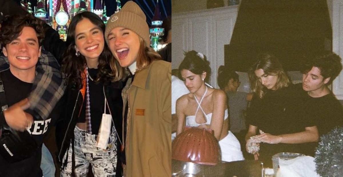 João Figueiredo mostra a esposa, Sasha, e Bruna Marquezine cozinhando: ”Só no apoio moral”