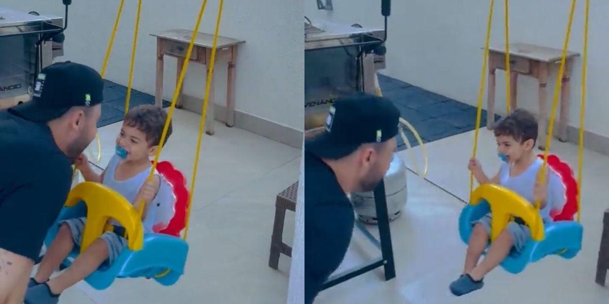 Murilo Huff encanta a web com vídeo de Léo, filho com Marília Mendonça: “A melhor risada do mundo”