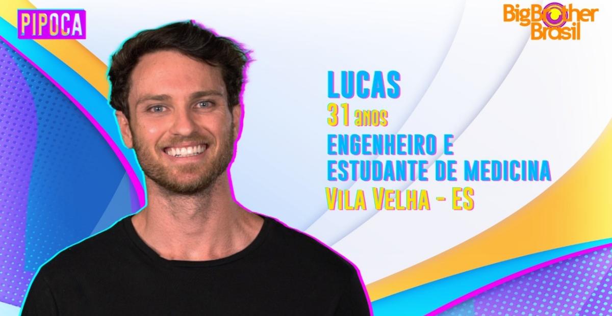 BBB22: Engenheiro e estudante de medicina, Lucas é o sexto integrante do Pipoca revelado