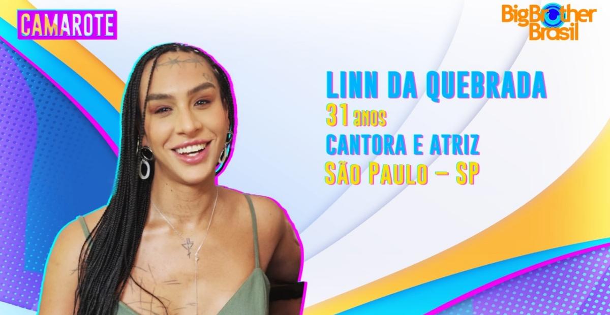 Atriz e cantora Linn da Quebrada é confirmada no Camarote do BBB22