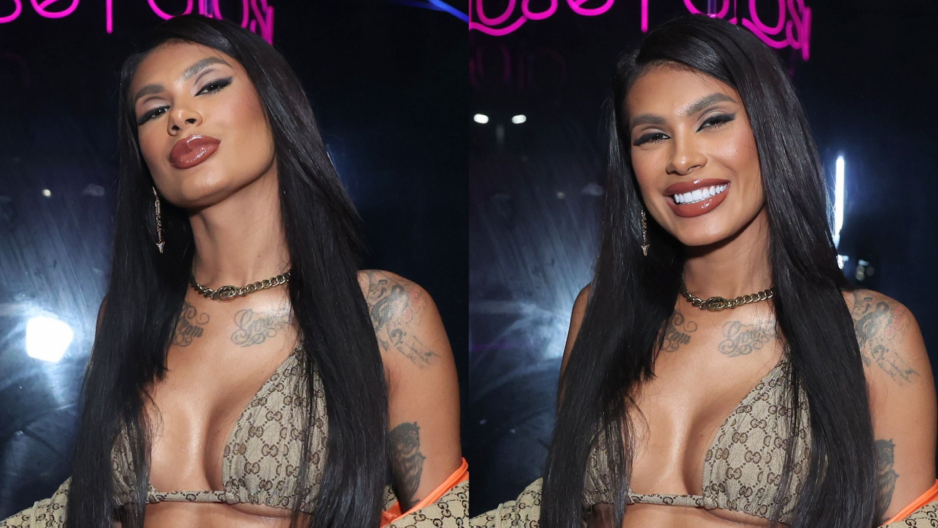 De biquíni e saia curtinha, Pocah aposta em look todo grifado para festa de aniversário